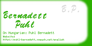 bernadett puhl business card